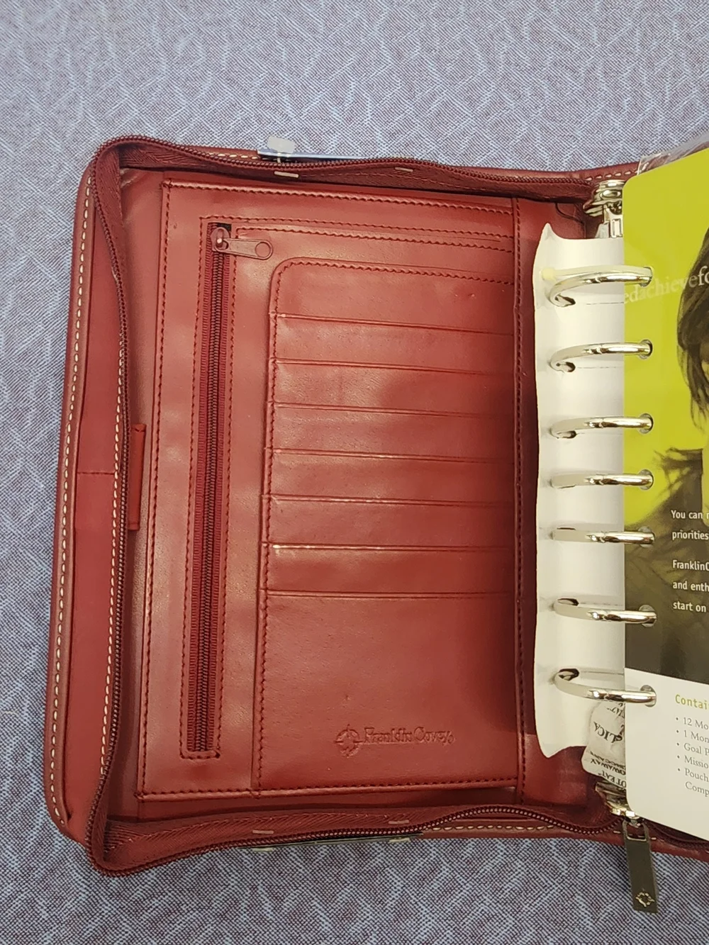 Brand New- Deadstock • Red Leather Planner • Franklin Covey